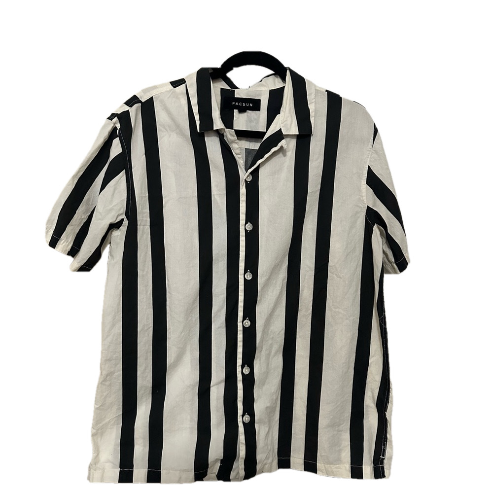 Pacsun 100% Cotton Collared Button Down Short Sleeve Shirt